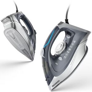 Steam Iron for Clothes Rapid Heating, 1700W Burst of Steam, Non-Stick Ceramic So